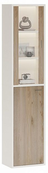 Шкаф-витрина Домино СУ(ш1в2)+1ФГ+1ФС Белый/Нельсон - Вид 2