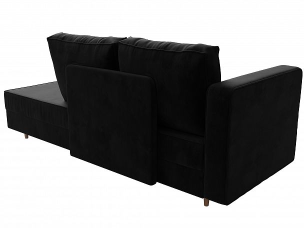 Кушетка Прайм левый (полностью велюр черный) - Вид 7
