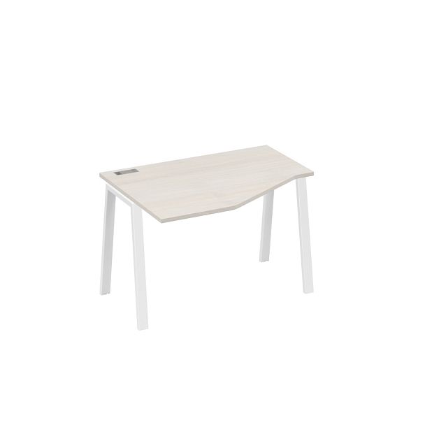 Стол эргономичный левый "Техно" на металлокаркасе TRE A4 А4 Б3 051 БП дуб / металлокаркас белый - Вид 1