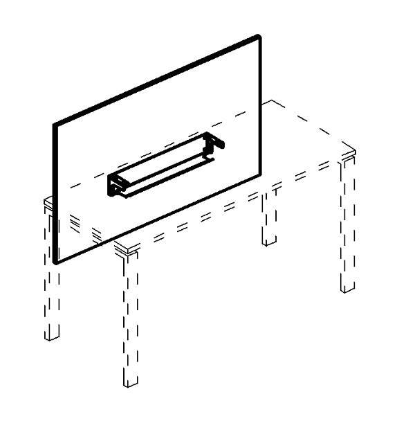 Экран настольный фронтальный большой для стола 180 с кабель-каналом A4 А4 Б 839 БП мокко премиум / металлокаркас антрацит - Вид 3