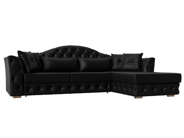 Диван угловой Артис правый угол Экокожа черный - Вид 1