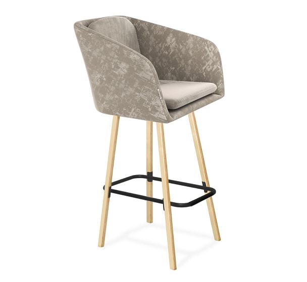 Стул барный Sheffilton SHT-ST43-1/S94 карамельный латте/прозрачный лак/черный муар - Вид 1