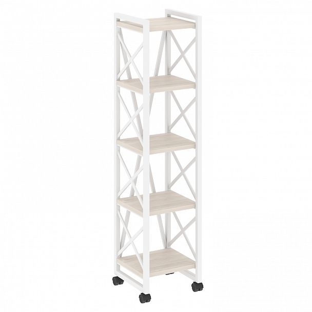 Стеллаж на колесах "Loft" VR.L-MST.K-5.4 денвер светлый/белый - Вид 1