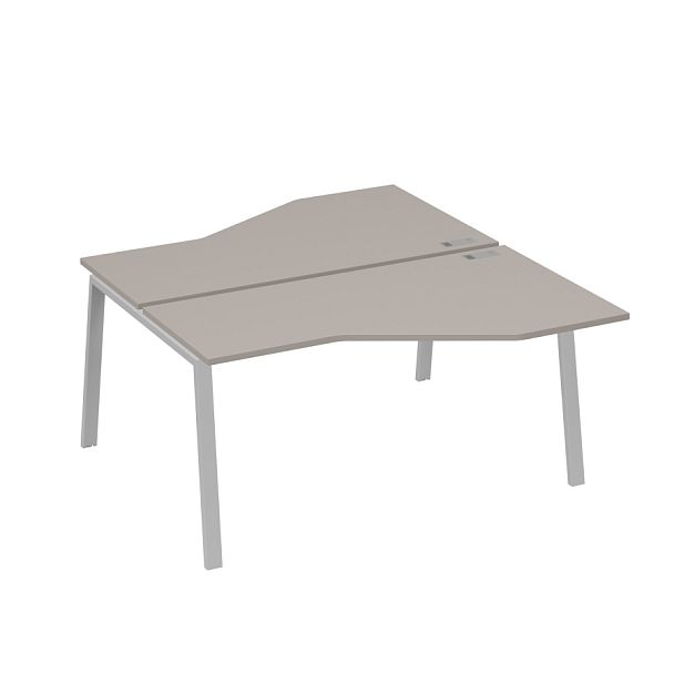 Рабочая станция каркас TRE столы (2х160) эргономичные Техно A4 А4 Б3 188  БП мокко премиум / металлокаркас серый - Вид 1