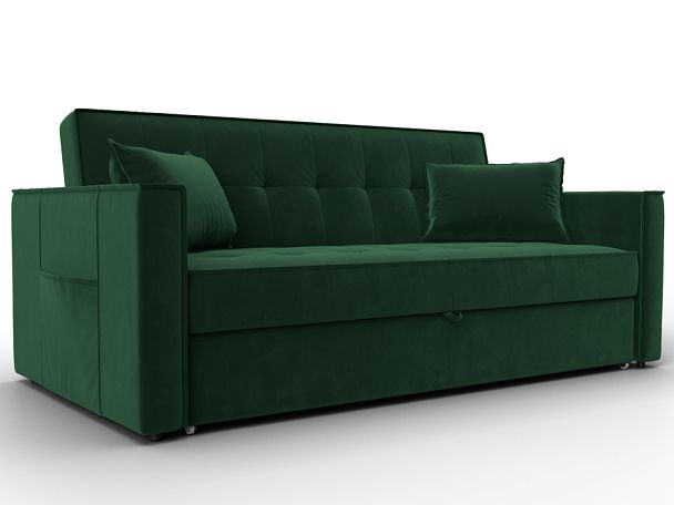 Диван прямой Лига-104 (160) Велюр зеленый - Вид 1