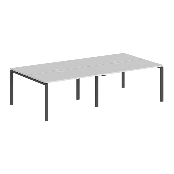 Рабочая станция Sigma 3200х1438х750 / профиль: 60х30 антрацит; столешница: белый - Вид 1