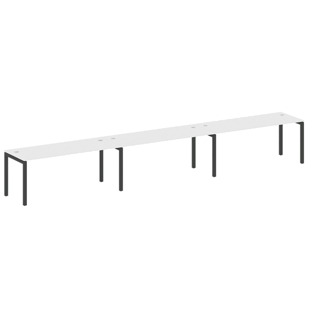 Metal System Quattro Р. ст. на 3 раб. места на П-образном м/к 50БП.СМ-3.5 Белый/Антрацит металл 5400*720*750 - Вид 1