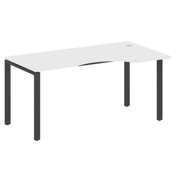 Metal System Стол криволинейный правый на П-образном м/к БП.СА-1 (R) Белый/Антрацит металл 1600*900*750 - Вид 1