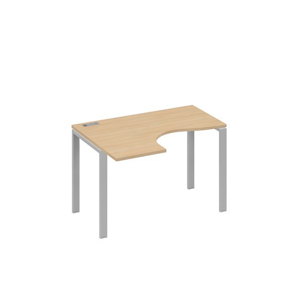 Стол эргономичный левый "Классика" на металлокаркасе UNO A4 А4 Б1 031 БП натуральный дуб / металлокаркас серый - Вид 1
