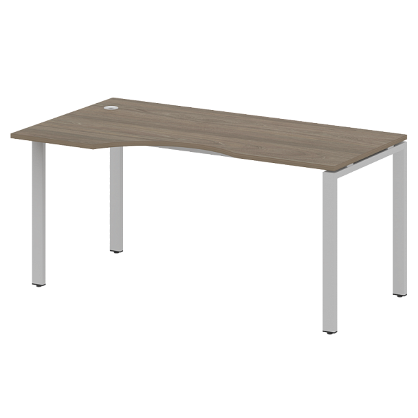 Metal System Стол криволинейный левый на П-образном м/к БП.СА-1 (L) Вяз/Серый металл 1600*900*750 - Вид 1