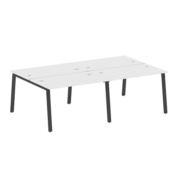 Metal System Р. ст. на 4 раб. места на А-образном м/к БА.СМ-4.2 Белый/Антрацит металл 2400*1475*750 - Вид 1