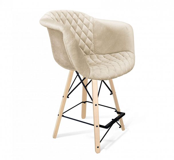 Стул полубарный Sheffilton SHT-ST31-C4/S80-1 кремовый/прозрачный лак/черный муар - Вид 2