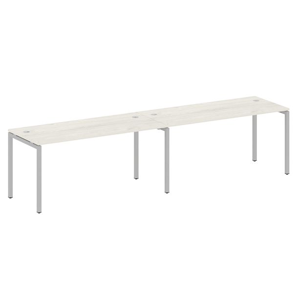 Metal System Quattro Р. ст. на 2 раб. места на П-образном м/к 40БП.СМ-2.4 Дуб наварра/Серый металл 3200*720*750 - Вид 1