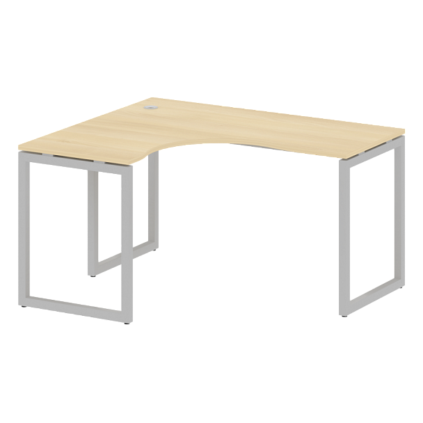 Metal System Quattro Стол криволинейный левый на О-образном м/к 40БО.СА-3 (L) Акация/Серый металл 1400*1200*750 - Вид 1