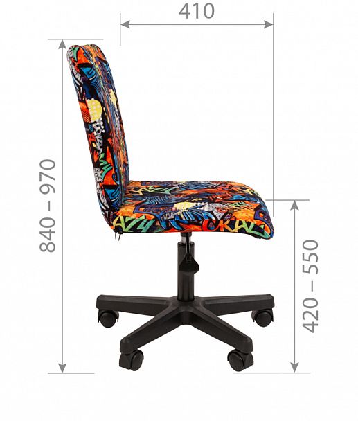 Кресло CHAIRMAN KIDS 109, пластик черный, ткань велюр, принт GAME - Вид 5