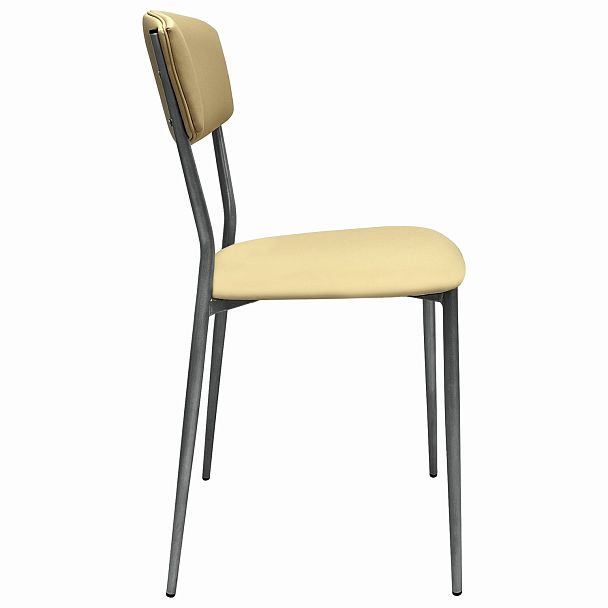 Стул для столовых, кафе, дома РС23, серебристый каркас, экокожа бежевая - Вид 5