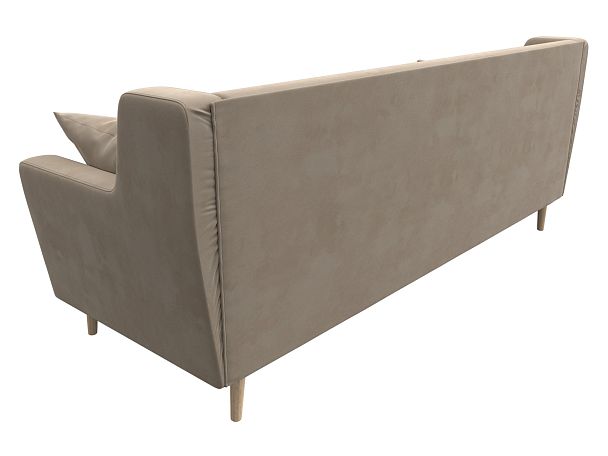 Прямой диван Брайтон 3 (полностью велюр бежевый) - Вид 6
