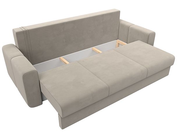 Прямой диван Лига-031 Микровельвет бежевый - Вид 7