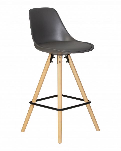 Стул полубарный DOBRIN RONNI (ножки светлый бук, тёмно-серый (GR-04)) - Вид 2