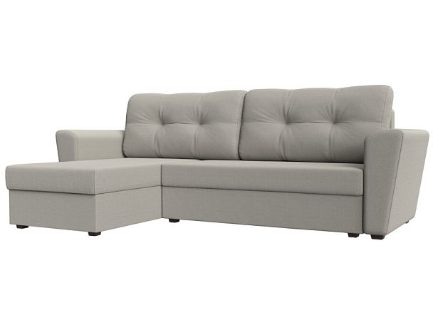 Диван угловой Амстердам Лайт левый угол Рогожка бежевый - Вид 1