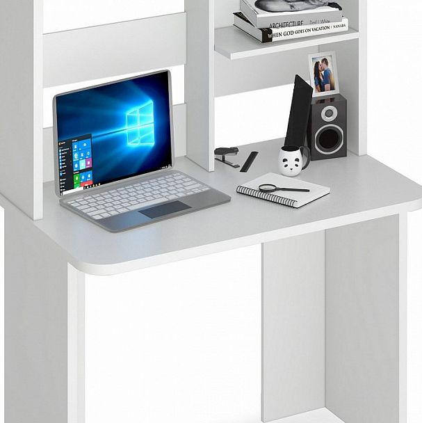 Стол компьютерный Домино Lite СКЛ-Прям100Р+НКЛ-100 Белый - Вид 2