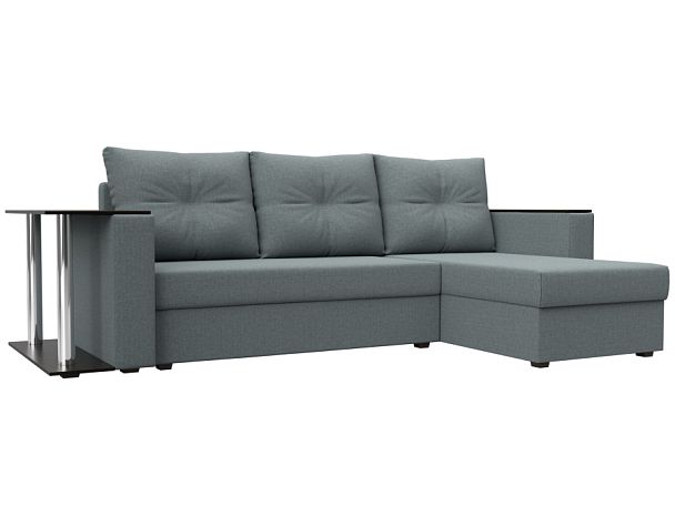 Диван угловой Атланта Лайт правый угол Рогожка серый - Вид 1