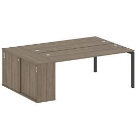 Metal System Quattro Р. ст. с шкафом-купе на П-образном м/к 50БП.РС-СШК-1.5 Т Вяз/Антрацит металл 2210*1475*750 - Фото предпросмотра