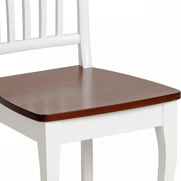 Комплект деревянных стульев с жестким сиденьем Элин Белый/Темный орех, 2 шт. - Вид 11