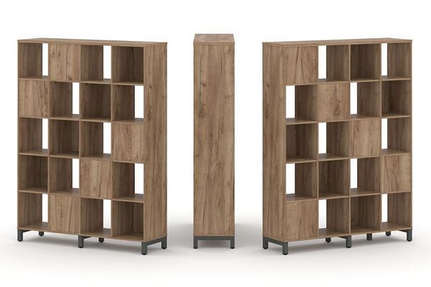 Стайл Проджект Набор стеллажа 2-х сторон., 5 яр. SN.NSD-541 Дуб Табак/Металл Антрацит 1488*400*1982 - Вид 1