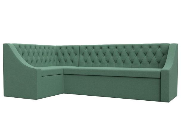 Диван кухонный угловой Мерлин левый угол Рогожка зеленый - Вид 1