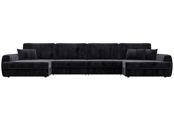 Диван П-образный Лига-057 НПБ Лонг Велюр темно-серый - Вид 2