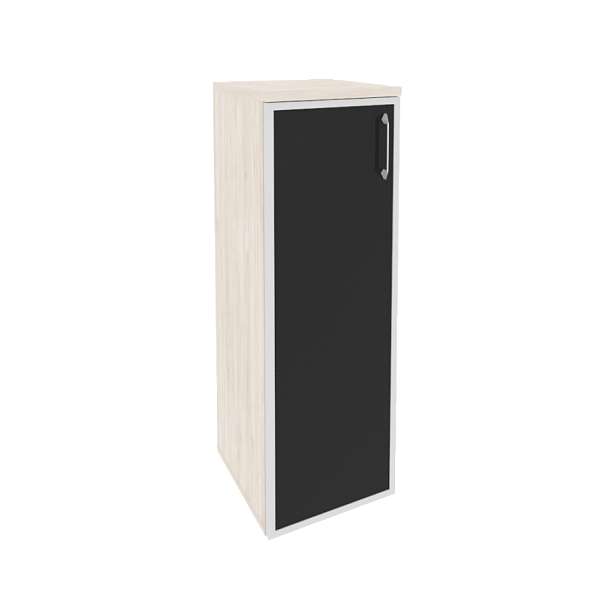 Onix Шкаф средний узкий левый O.SU-2.4 R (L) black Денвер светлый/Стекло black 400*420*1207 - Вид 1