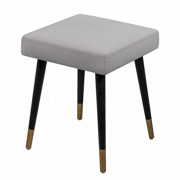 Табурет Kongsberg, велюр серый, ножки черные - Вид 1