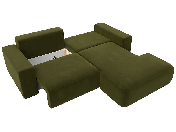 Диван угловой Лига-036 Классик правый угол Микровельвет зеленый - Вид 7
