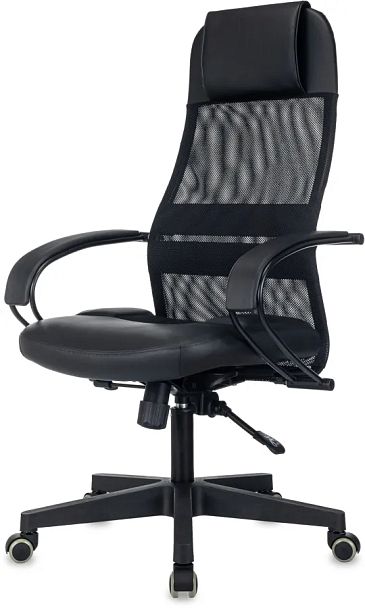 Кресло эргономичное Бюрократ CH-NOVA LUX черный сет./ткань/экокожа крестов. пластик - Вид 2