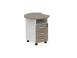 БЕРЛИН / BERLIN Тумба приставная левая 640х700х740 Шорвуд/Белый - Фото предпросмотра