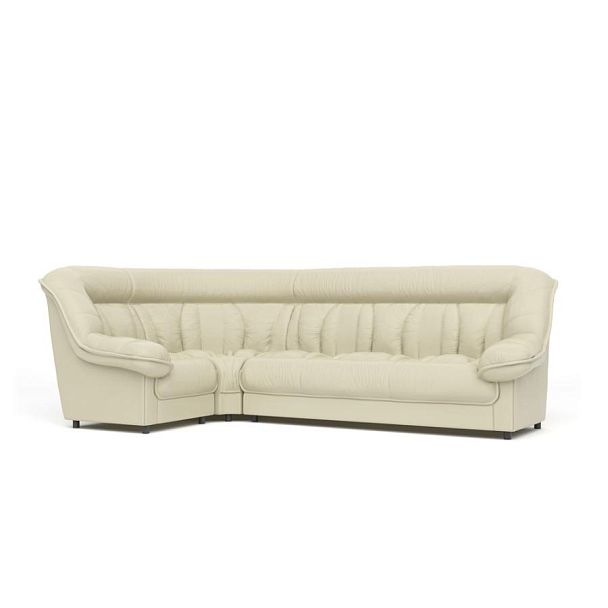 Диван угловой 1У3 Эдельвейс Ed/1y3 экокожа светло-бежевая CN1112 - Вид 1