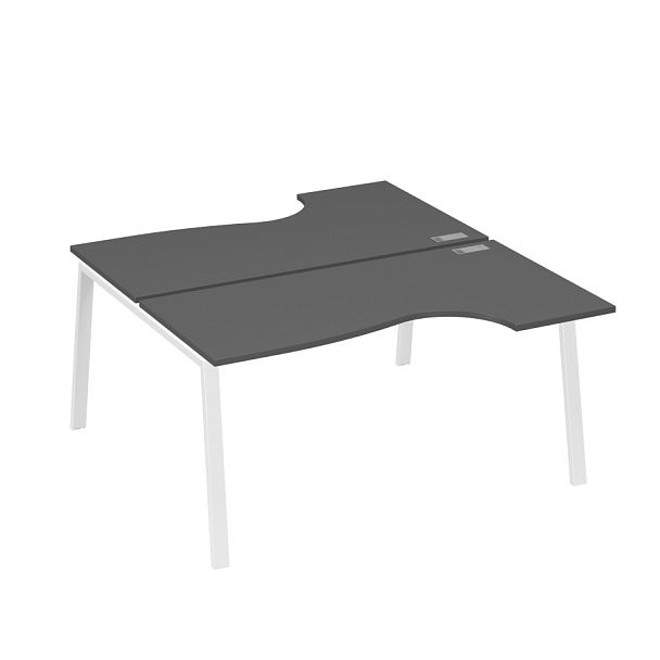Рабочая станция опоры TRE (2х160) столы Классика A4 А4 Б3 185  БП антрацит премиум / металлокаркас белый - Вид 1
