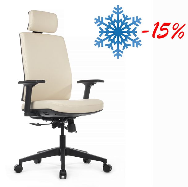 Кресло Boston KB023H Бежевое кожа Наппа - Вид 4