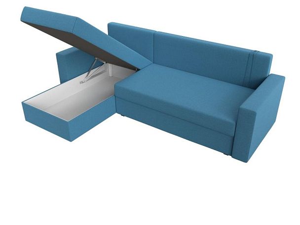 Диван угловой Траумберг Лайт левый угол Рогожка голубой - Вид 9