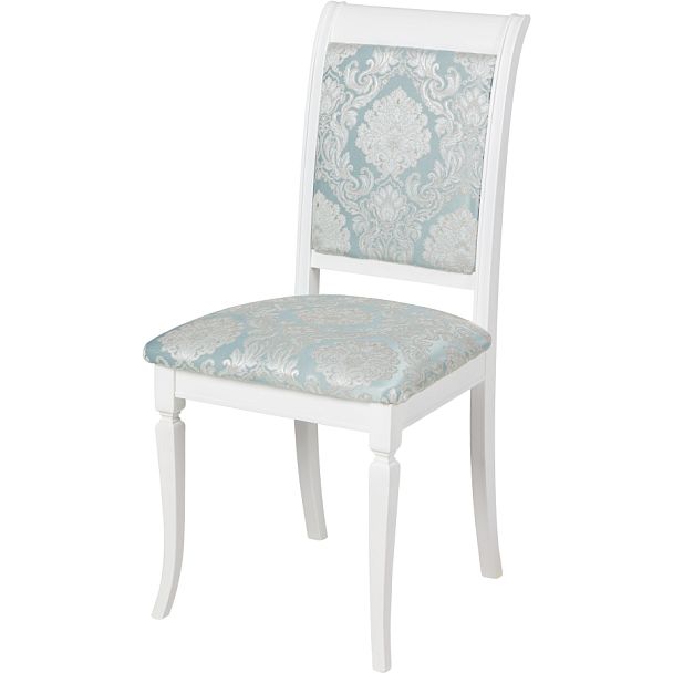 Комплект деревянных стульев с мягким сиденьем Бармс Белая эмаль/Бирюзовый жаккард, 2 шт. - Вид 1