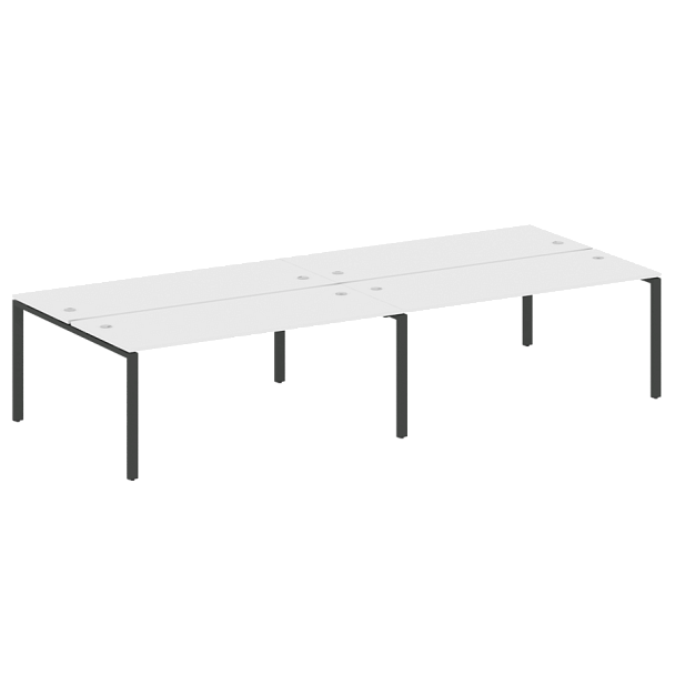 Metal System Р. ст. на 4 раб. места на П-образном м/к БП.СМ-4.5 Белый/Антрацит металл 3600*1475*750 - Вид 1