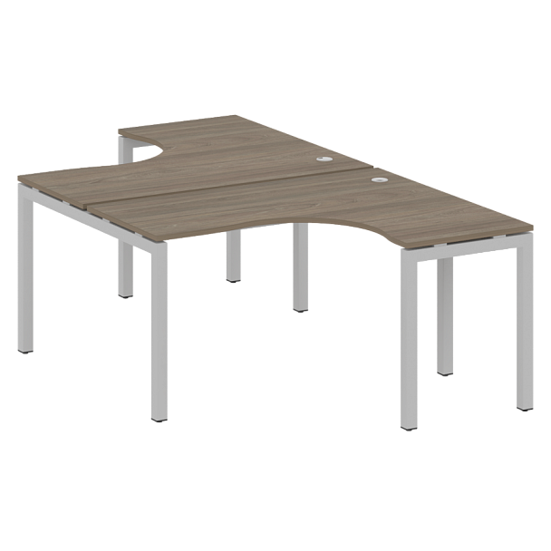 Metal System Quattro Р. ст. криволинейная на П-образном м/к 50БП.РАС-СА-2.3 Вяз/Серый металл 1400*2435*750 - Вид 1