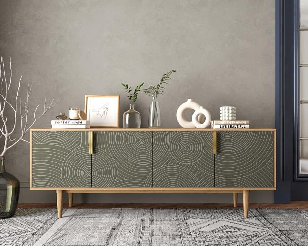 Комод под TV с четыремя дверками Line R21/browngrey - Вид 5