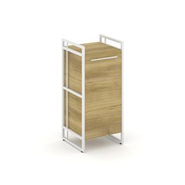 Rift Шкаф 2 ниши узкий RF.SU-21 (L) Дуб Винченцо/Металл Белый 420*396*924 - Фото предпросмотра