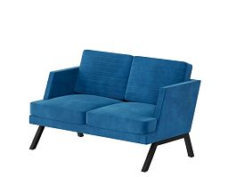 Aldo Диван двухместный ALD-02L Velutto 54/Металл Черный 1430*875*890 - Фото предпросмотра