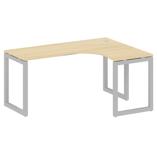 Metal System Quattro Стол криволинейный правый на О-образном м/к 50БО.СА-4 (R) Акация/Серый металл 1600*1200*750 - Вид 1