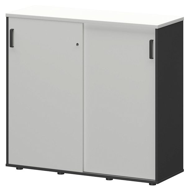 Тумба-купе СМТ-12.11К Тип2 Графит/Белый 1236x444x1150 Смарт - Вид 1