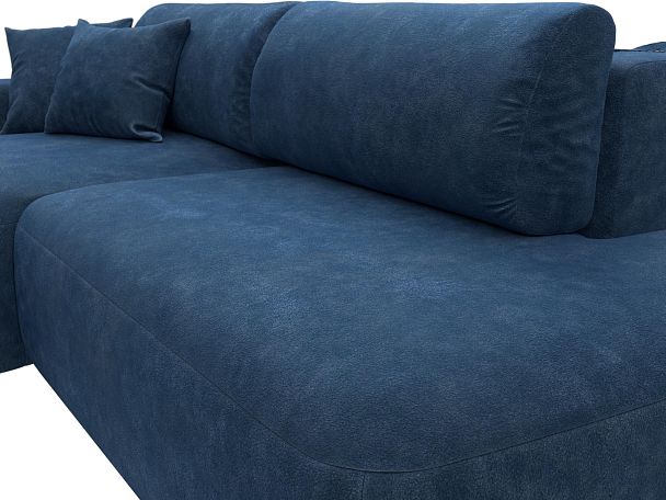 Диван угловой Лига-036 НПБ Модерн левый угол Велюр синий - Вид 4