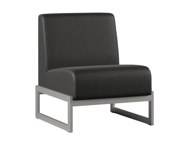 Диван Everprof Solo одноместный Металл Серый Экокожа Черный - Вид 1